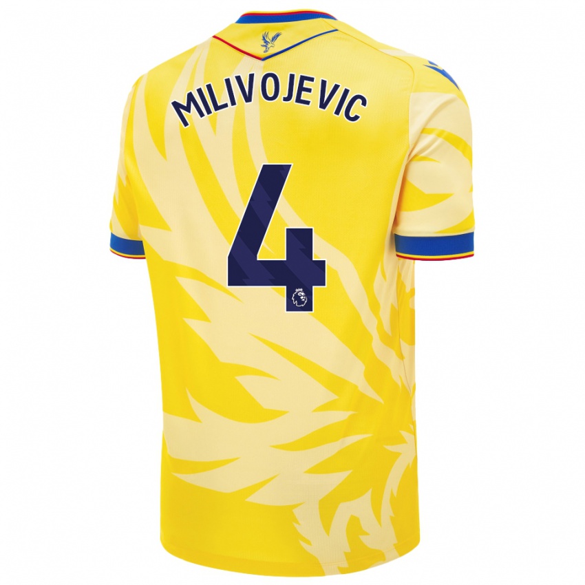 Criança Camisola Luka Milivojevic #4 Amarelo Alternativa 2024/25 Camisa Brasil