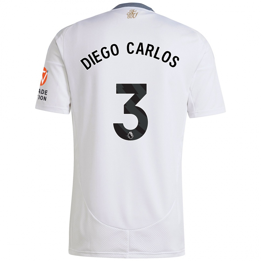 Criança Camisola Diego Carlos #3 Branco Alternativa 2024/25 Camisa Brasil