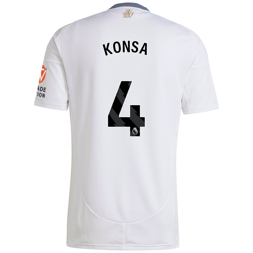 Criança Camisola Ezri Konsa #4 Branco Alternativa 2024/25 Camisa Brasil