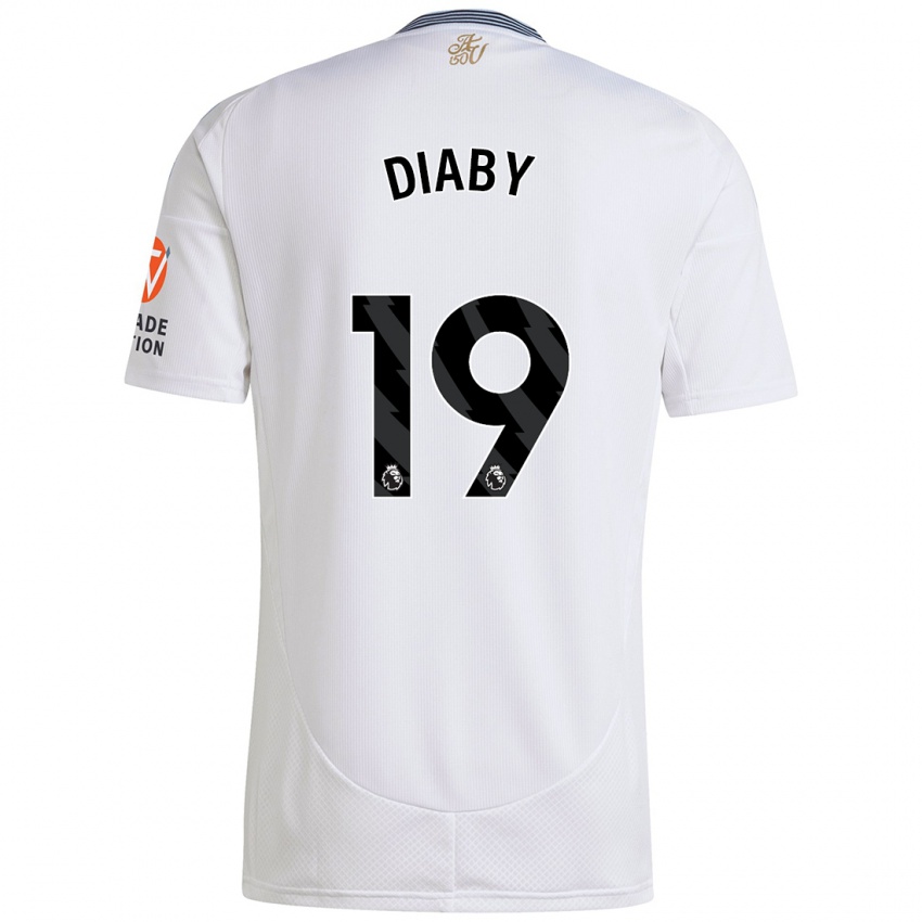 Criança Camisola Moussa Diaby #19 Branco Alternativa 2024/25 Camisa Brasil