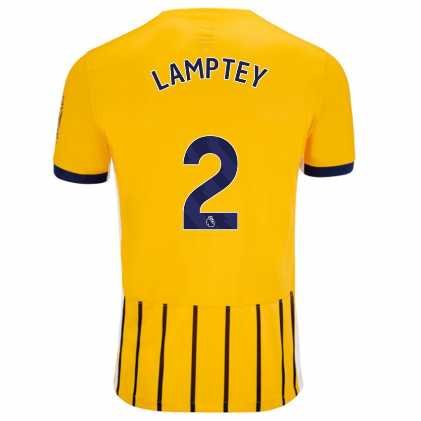 Criança Camisola Tariq Lamptey #2 Azuis Dourados Alternativa 2024/25 Camisa Brasil