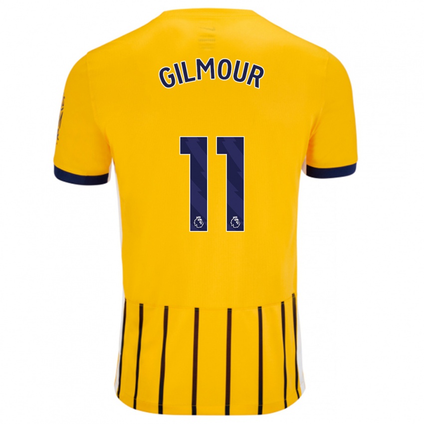 Criança Camisola Billy Gilmour #11 Azuis Dourados Alternativa 2024/25 Camisa Brasil