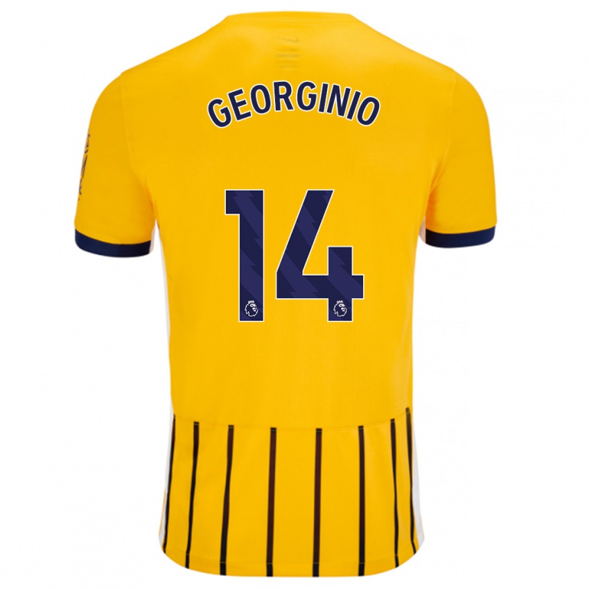 Criança Camisola Georginio Rutter #14 Azuis Dourados Alternativa 2024/25 Camisa Brasil