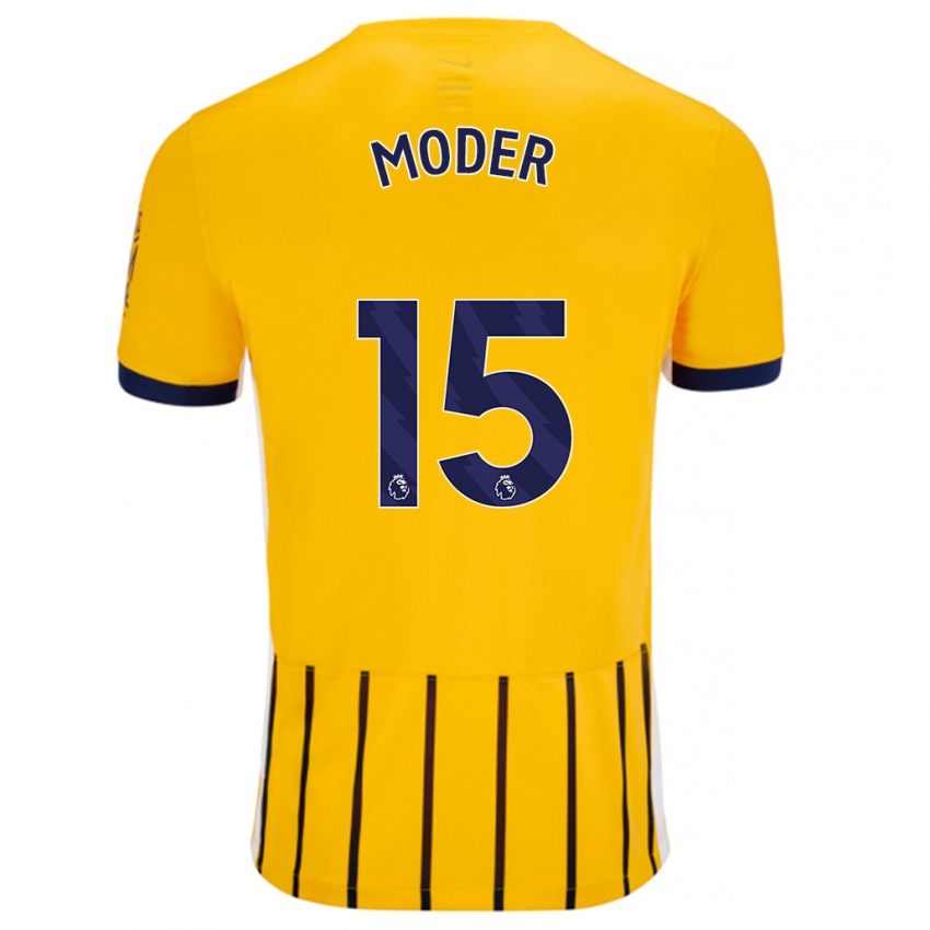 Criança Camisola Jakub Moder #15 Azuis Dourados Alternativa 2024/25 Camisa Brasil