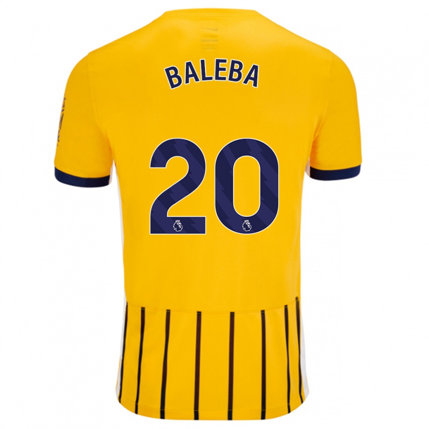 Criança Camisola Carlos Baleba #20 Azuis Dourados Alternativa 2024/25 Camisa Brasil