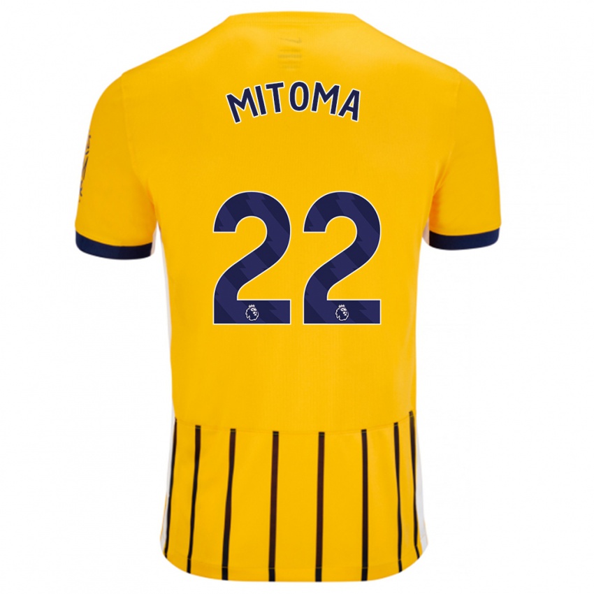 Criança Camisola Kaoru Mitoma #22 Azuis Dourados Alternativa 2024/25 Camisa Brasil