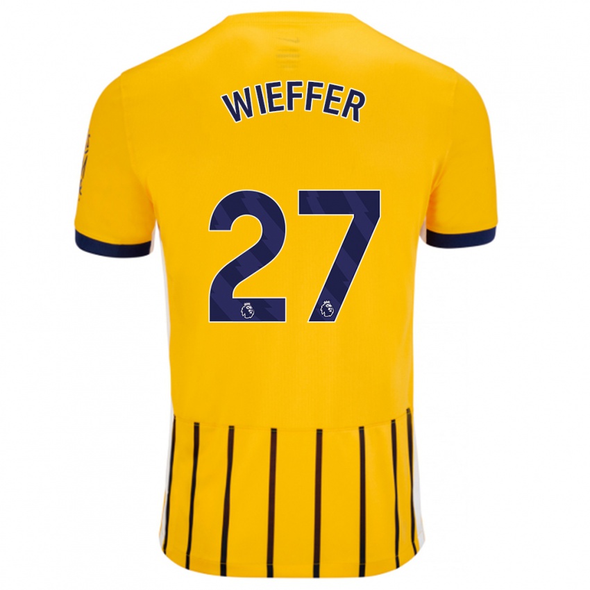 Criança Camisola Mats Wieffer #27 Azuis Dourados Alternativa 2024/25 Camisa Brasil