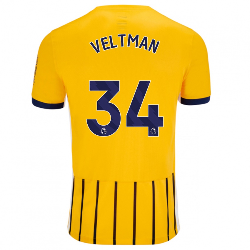 Criança Camisola Joël Veltman #34 Azuis Dourados Alternativa 2024/25 Camisa Brasil