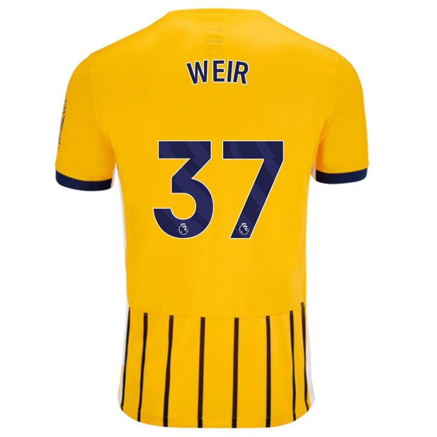 Criança Camisola Jensen Weir #37 Azuis Dourados Alternativa 2024/25 Camisa Brasil