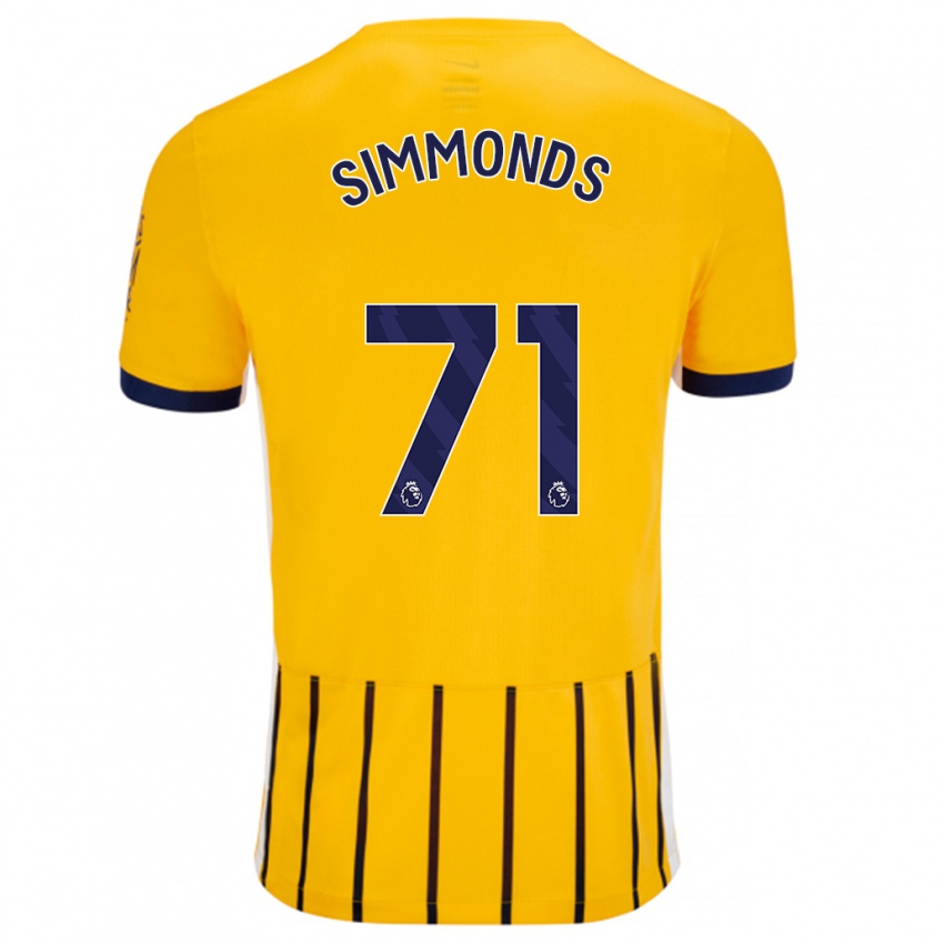 Criança Camisola Freddie Simmonds #71 Azuis Dourados Alternativa 2024/25 Camisa Brasil