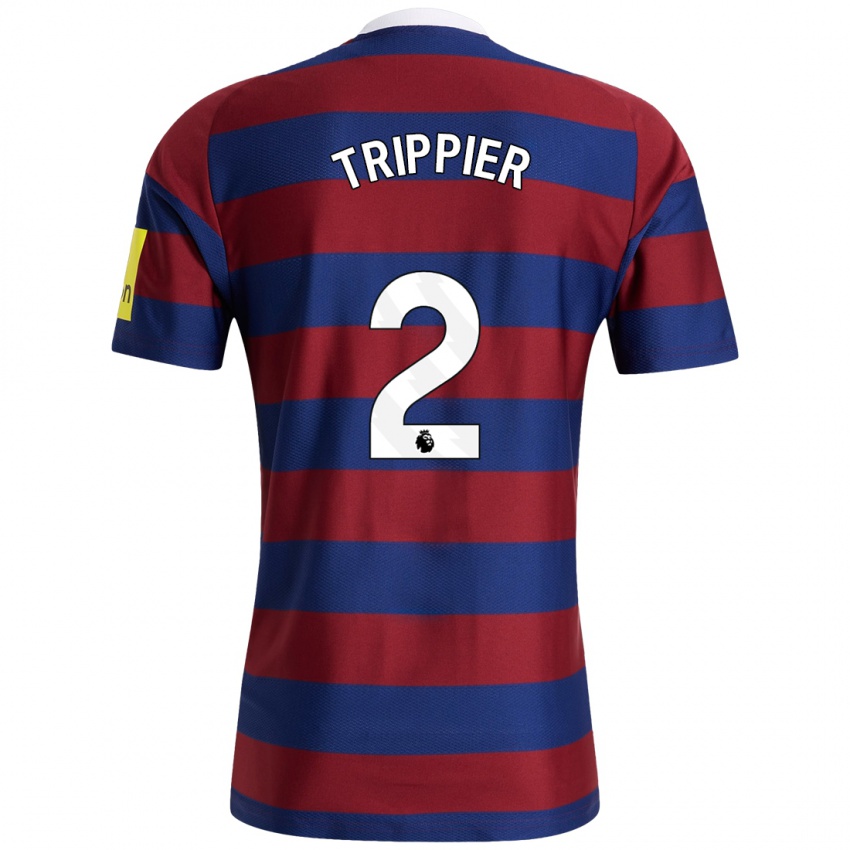 Criança Camisola Kieran Trippier #2 Bordeaux Azul Marinho Alternativa 2024/25 Camisa Brasil