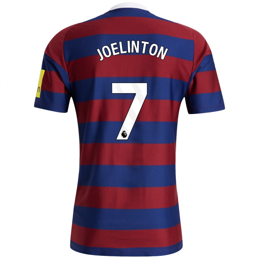 Criança Camisola Joelinton #7 Bordeaux Azul Marinho Alternativa 2024/25 Camisa Brasil