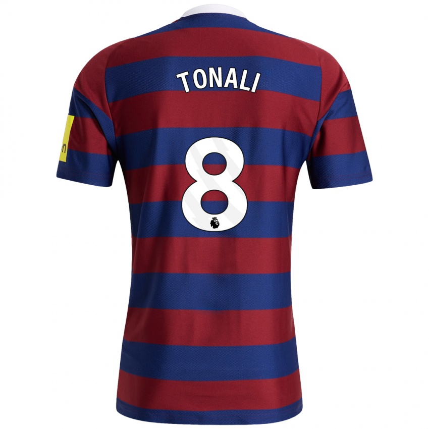 Criança Camisola Sandro Tonali #8 Bordeaux Azul Marinho Alternativa 2024/25 Camisa Brasil