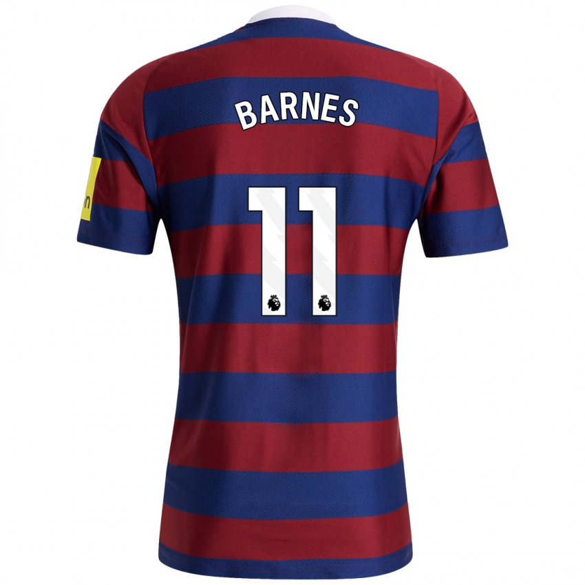 Criança Camisola Harvey Barnes #11 Bordeaux Azul Marinho Alternativa 2024/25 Camisa Brasil