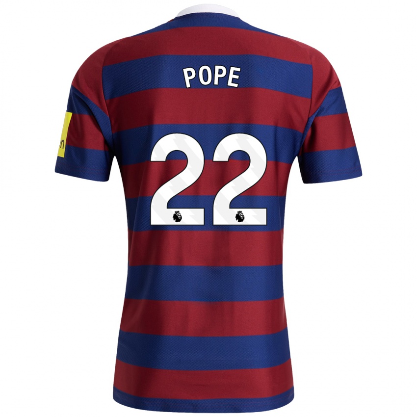 Criança Camisola Nick Pope #22 Bordeaux Azul Marinho Alternativa 2024/25 Camisa Brasil