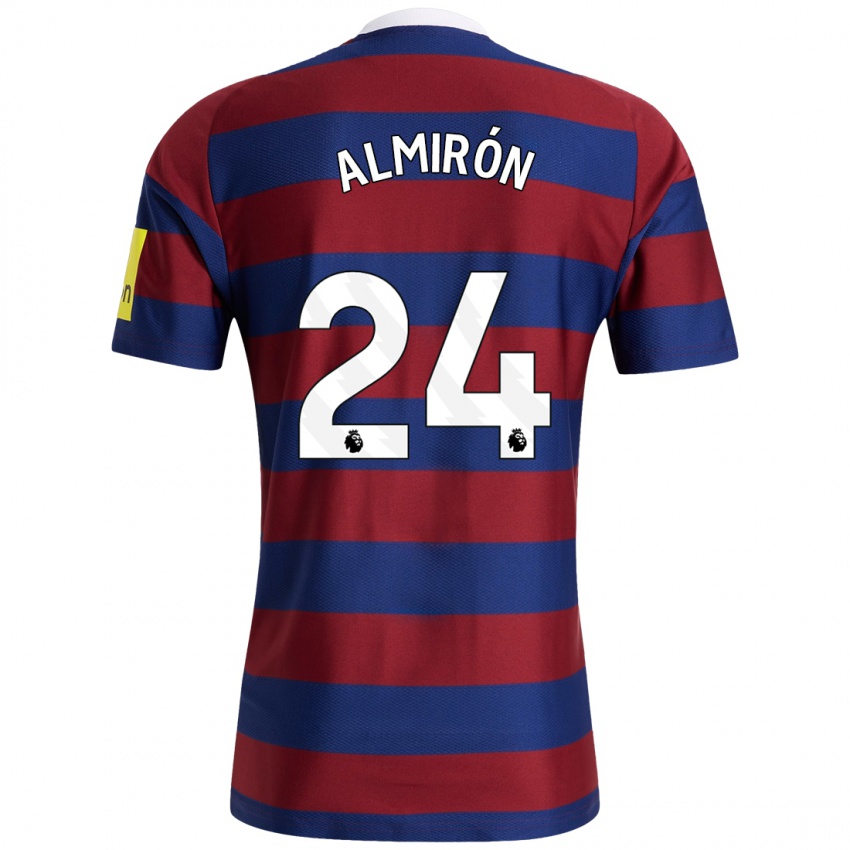 Criança Camisola Miguel Almirón #24 Bordeaux Azul Marinho Alternativa 2024/25 Camisa Brasil