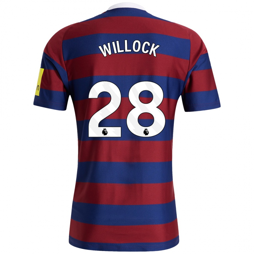 Criança Camisola Joe Willock #28 Bordeaux Azul Marinho Alternativa 2024/25 Camisa Brasil