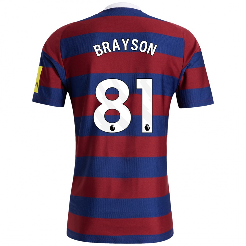 Criança Camisola Joe Brayson #81 Bordeaux Azul Marinho Alternativa 2024/25 Camisa Brasil