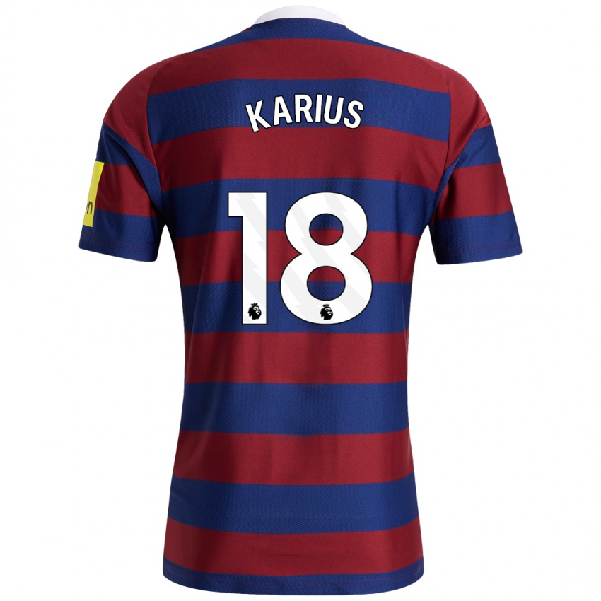 Criança Camisola Loris Karius #18 Bordeaux Azul Marinho Alternativa 2024/25 Camisa Brasil