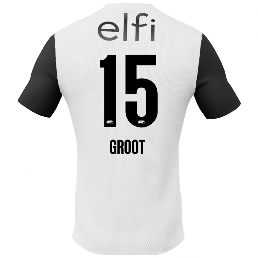 Criança Camisola Pleun Groot #15 Preto Branco Alternativa 2024/25 Camisa Brasil