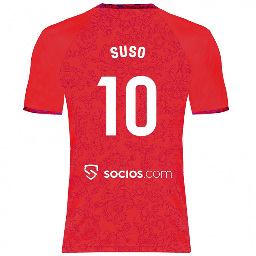 Criança Camisola Suso #10 Vermelho Alternativa 2024/25 Camisa Brasil