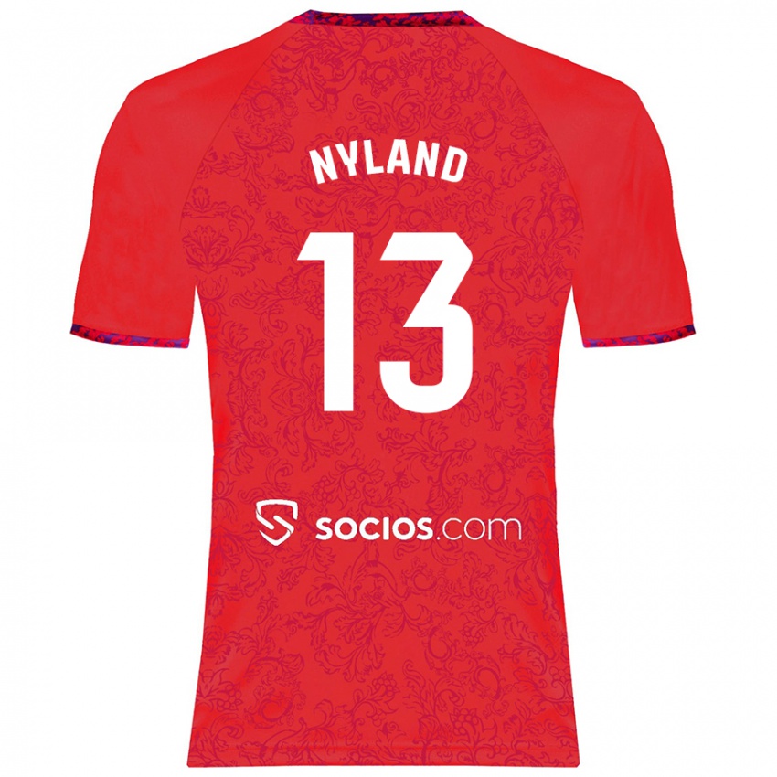 Criança Camisola Ørjan Nyland #13 Vermelho Alternativa 2024/25 Camisa Brasil