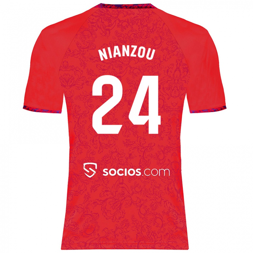 Criança Camisola Tanguy Nianzou #24 Vermelho Alternativa 2024/25 Camisa Brasil