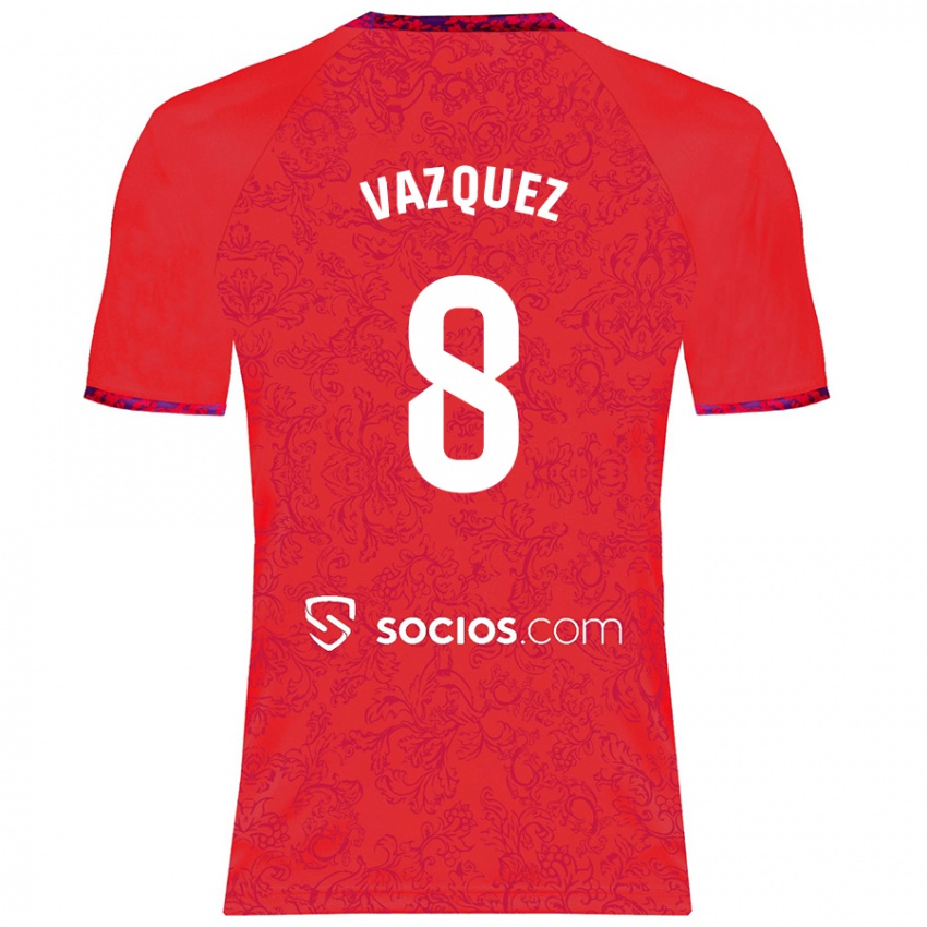 Criança Camisola Manolo Vázquez #8 Vermelho Alternativa 2024/25 Camisa Brasil