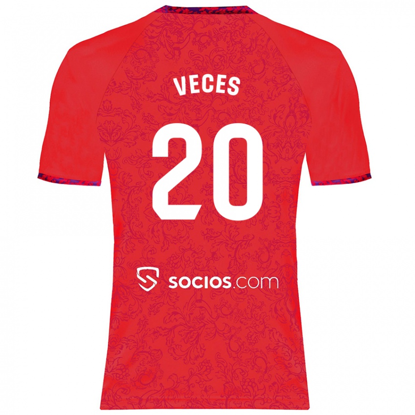 Criança Camisola Sergio Veces #20 Vermelho Alternativa 2024/25 Camisa Brasil