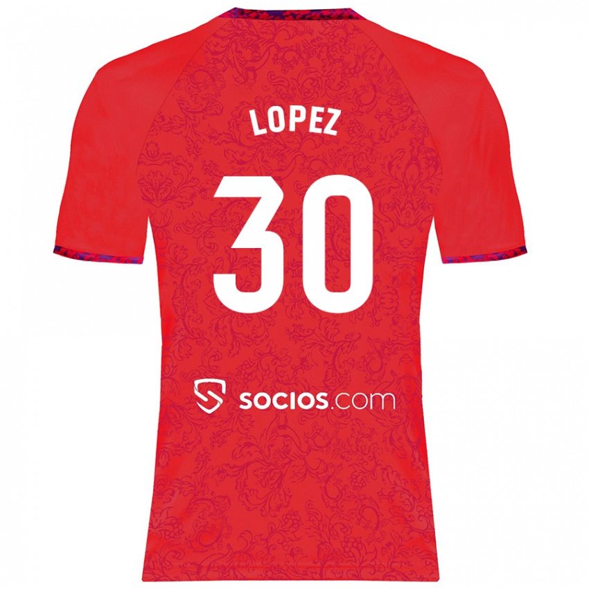 Criança Camisola Alba López #30 Vermelho Alternativa 2024/25 Camisa Brasil