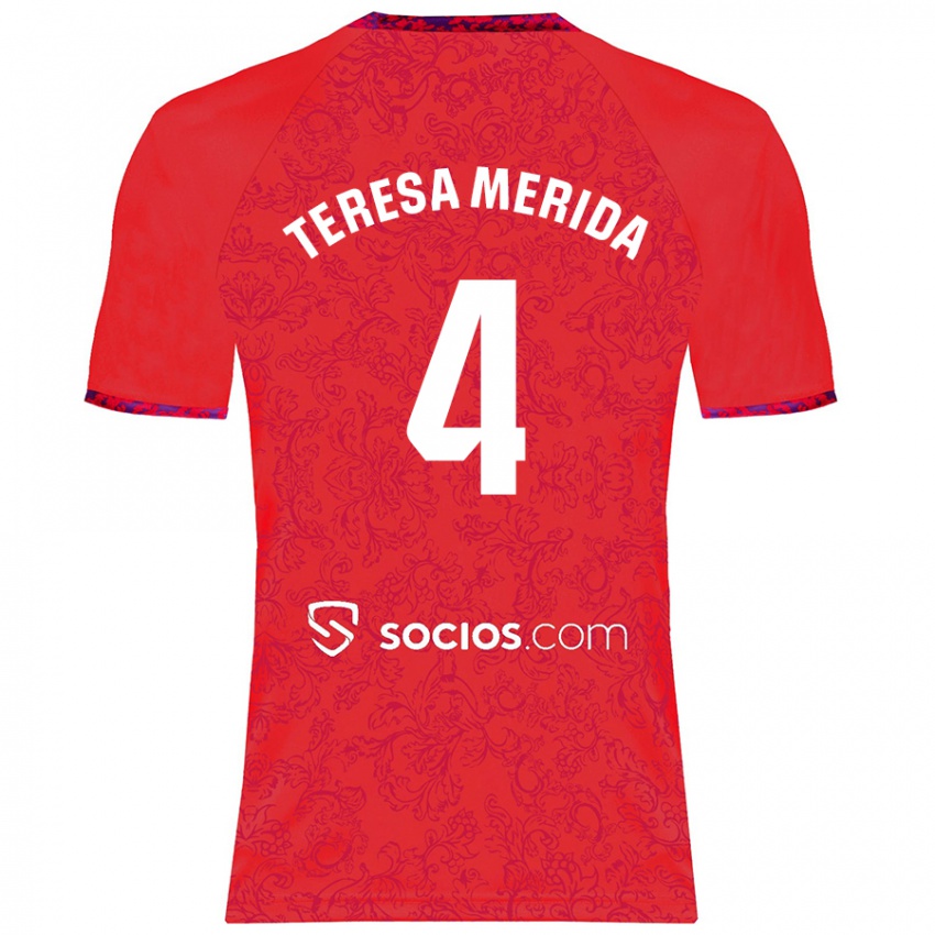 Criança Camisola Teresa Merida #4 Vermelho Alternativa 2024/25 Camisa Brasil