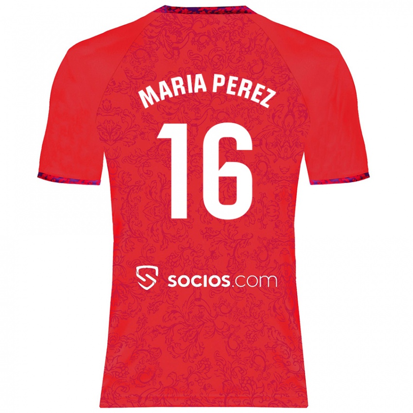 Criança Camisola María Pérez Rabaza #16 Vermelho Alternativa 2024/25 Camisa Brasil