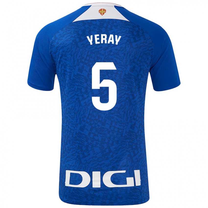 Criança Camisola Yeray Álvarez #5 Azul Real Alternativa 2024/25 Camisa Brasil