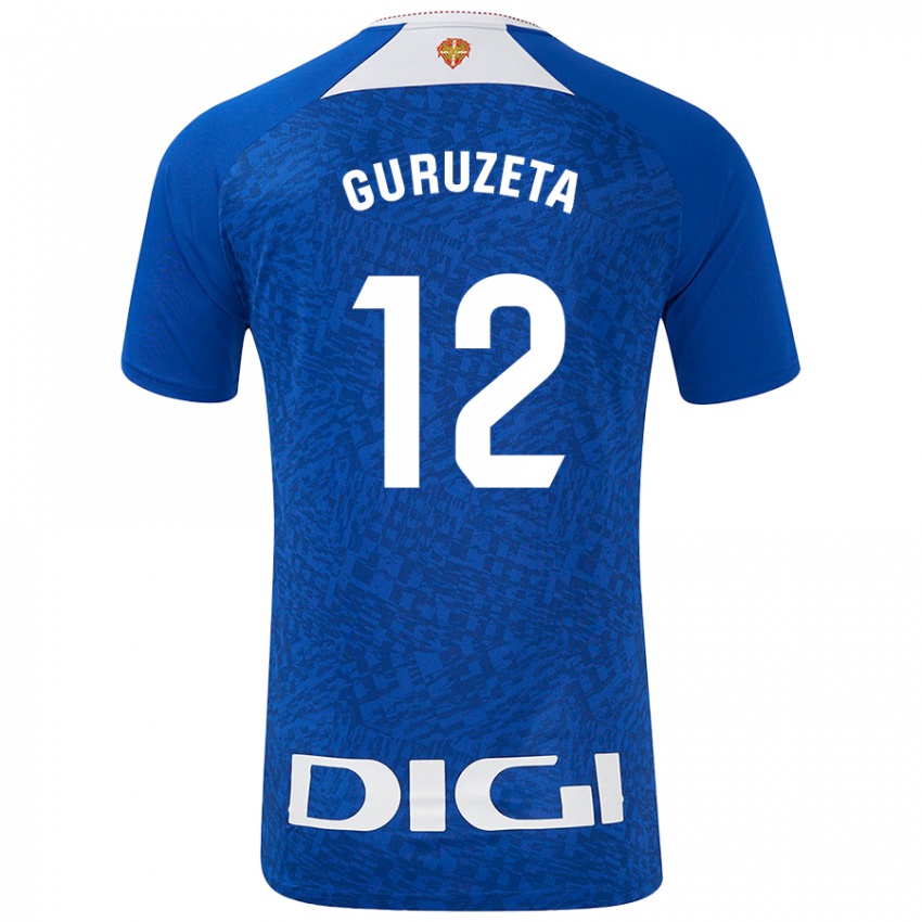 Criança Camisola Gorka Guruzeta #12 Azul Real Alternativa 2024/25 Camisa Brasil