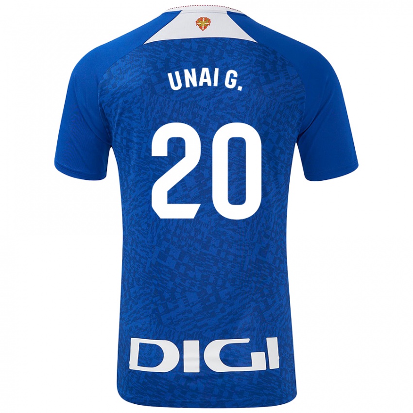 Criança Camisola Unai Gómez #20 Azul Real Alternativa 2024/25 Camisa Brasil