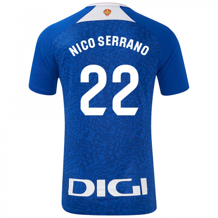 Criança Camisola Nico Serrano #22 Azul Real Alternativa 2024/25 Camisa Brasil