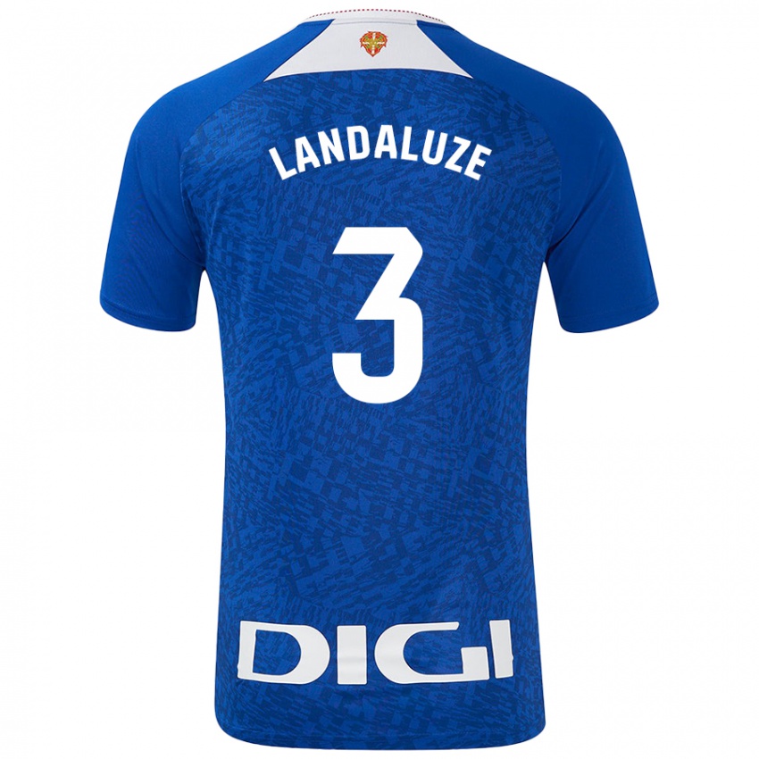 Criança Camisola Naia Landaluze Marquínez #3 Azul Real Alternativa 2024/25 Camisa Brasil