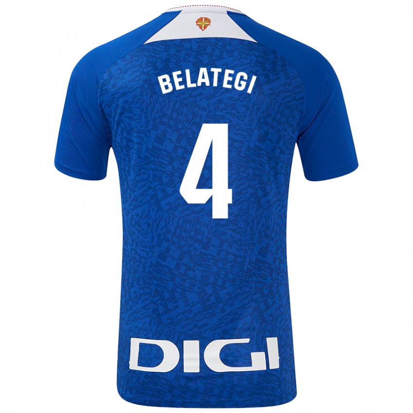 Criança Camisola Danel Belategi #4 Azul Real Alternativa 2024/25 Camisa Brasil