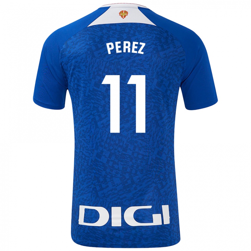 Criança Camisola Adrián Pérez #11 Azul Real Alternativa 2024/25 Camisa Brasil