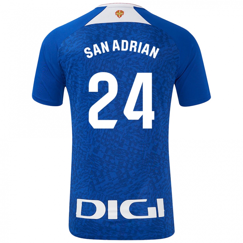 Criança Camisola Marta San Adrián Rocandio #24 Azul Real Alternativa 2024/25 Camisa Brasil