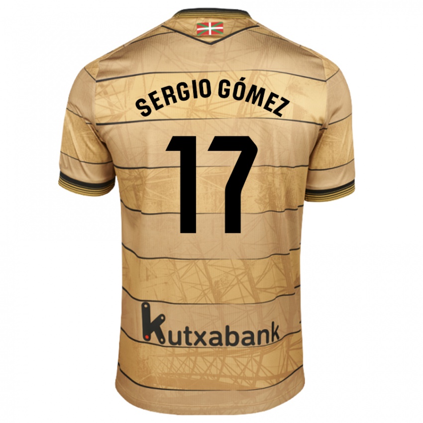 Criança Camisola Sergio Gómez #17 Castanho Alternativa 2024/25 Camisa Brasil