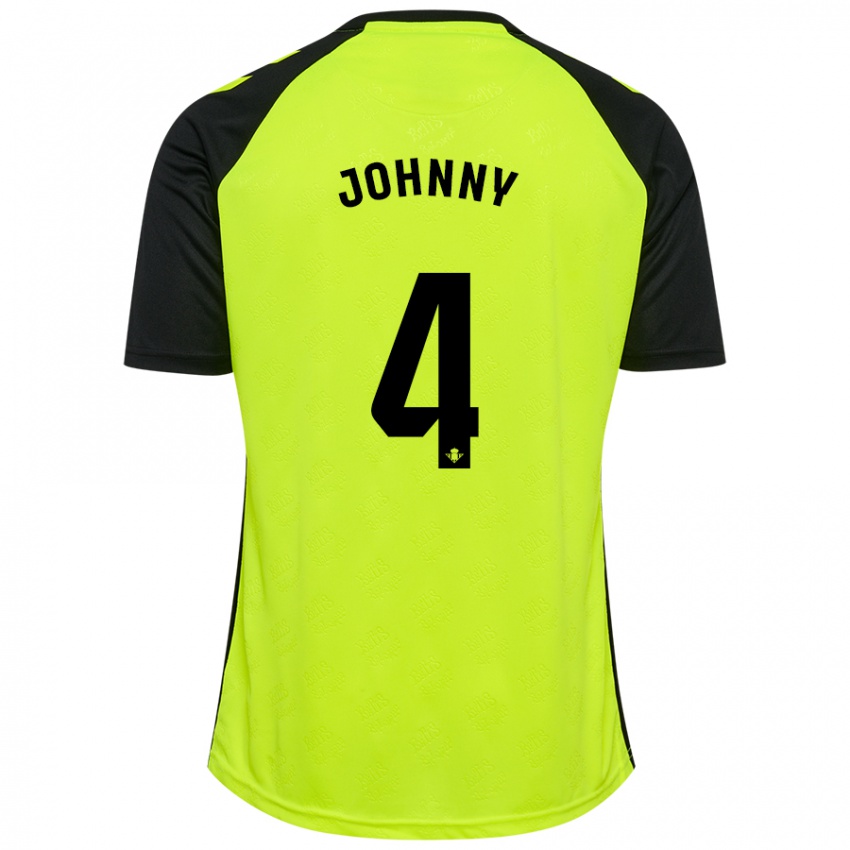 Criança Camisola Johnny Cardoso #4 Preto Amarelo Fluorescente Alternativa 2024/25 Camisa Brasil