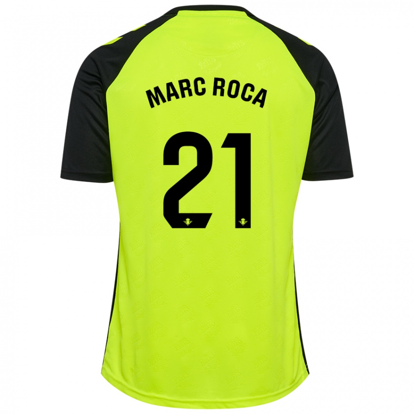 Criança Camisola Marc Roca #21 Preto Amarelo Fluorescente Alternativa 2024/25 Camisa Brasil