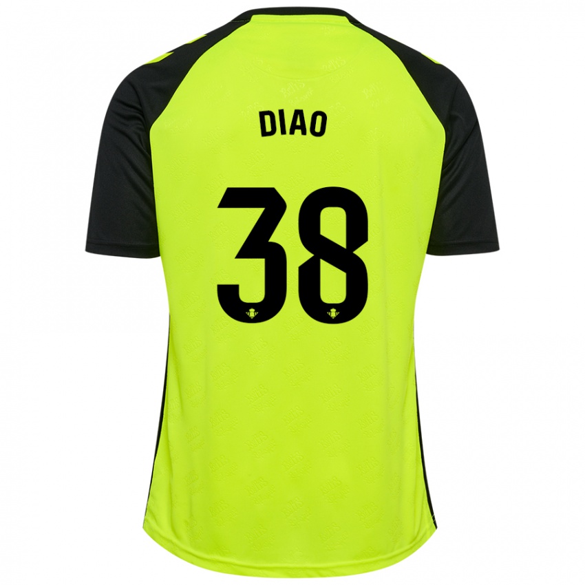 Criança Camisola Assane Diao #38 Preto Amarelo Fluorescente Alternativa 2024/25 Camisa Brasil