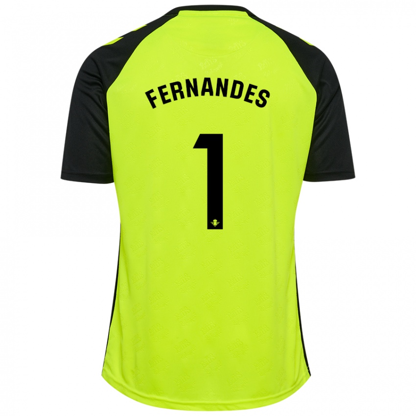 Criança Camisola Guilherme Fernandes #1 Preto Amarelo Fluorescente Alternativa 2024/25 Camisa Brasil