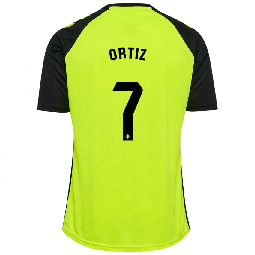 Criança Camisola Ángel Ortiz #7 Preto Amarelo Fluorescente Alternativa 2024/25 Camisa Brasil