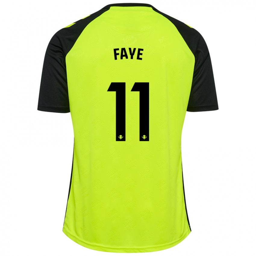 Criança Camisola Souleymane Faye #11 Preto Amarelo Fluorescente Alternativa 2024/25 Camisa Brasil