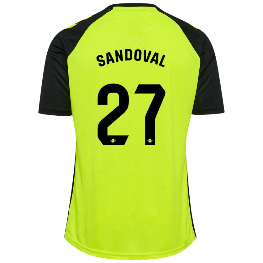 Criança Camisola Keimer Sandoval #27 Preto Amarelo Fluorescente Alternativa 2024/25 Camisa Brasil