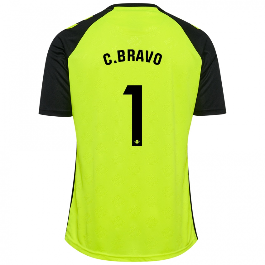 Criança Camisola Claudio Bravo #1 Preto Amarelo Fluorescente Alternativa 2024/25 Camisa Brasil