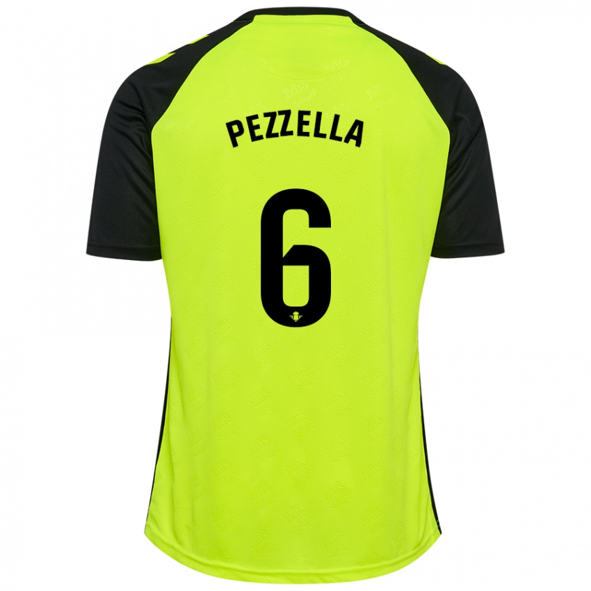 Criança Camisola Germán Pezzella #6 Preto Amarelo Fluorescente Alternativa 2024/25 Camisa Brasil